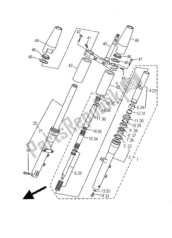 Tutte le parti per il Forcella Anteriore del Yamaha XVS 1100A Dragstar Classic 2000
