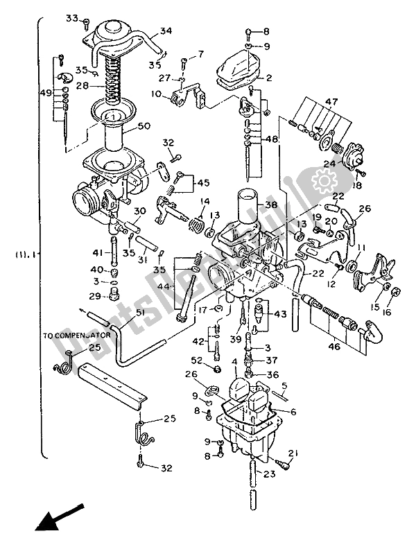 Tutte le parti per il Alternato (carburatore) del Yamaha XT 600Z Tenere 1990