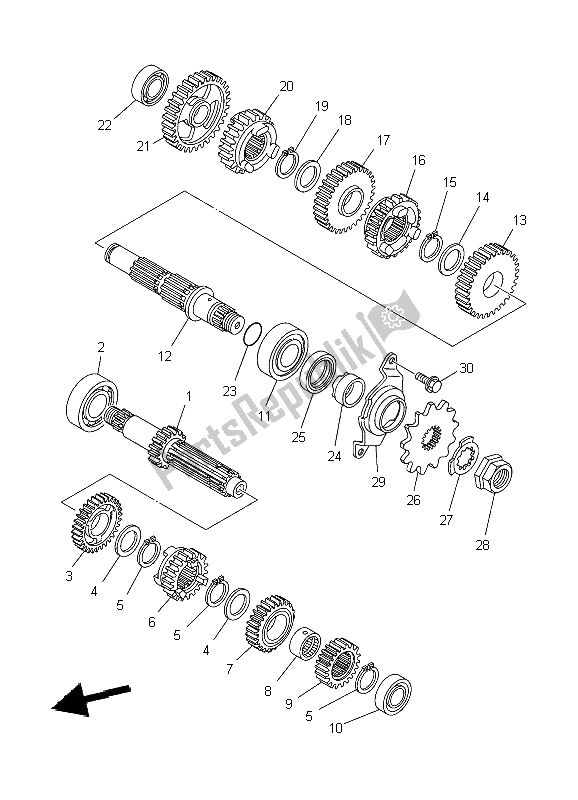 Toutes les pièces pour le Transmission du Yamaha YZ 250F 2009