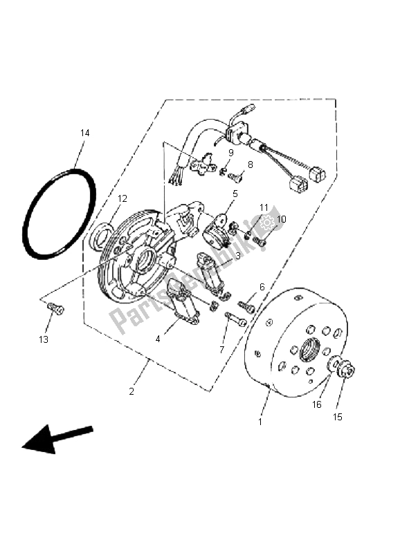 All parts for the Generator of the Yamaha YFM 80 Badger 2001