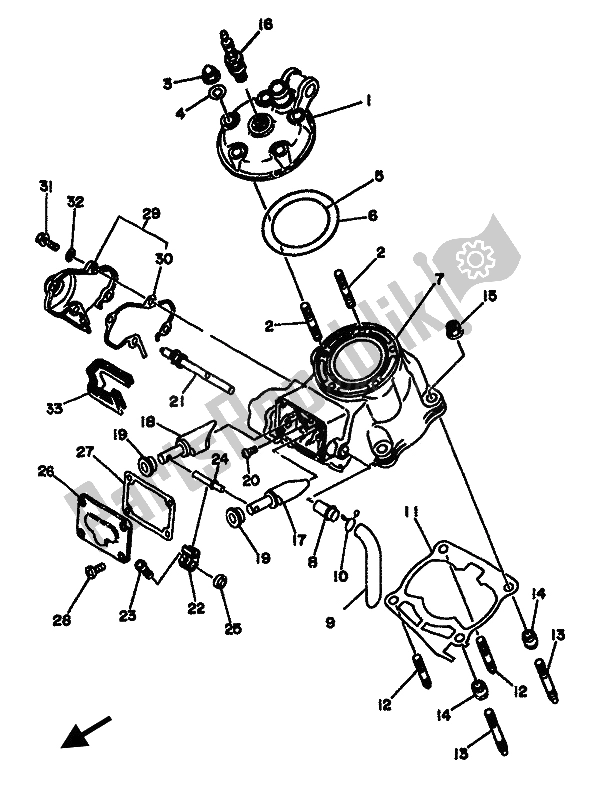 Tutte le parti per il Testata del Yamaha YZ 125F LC 1994