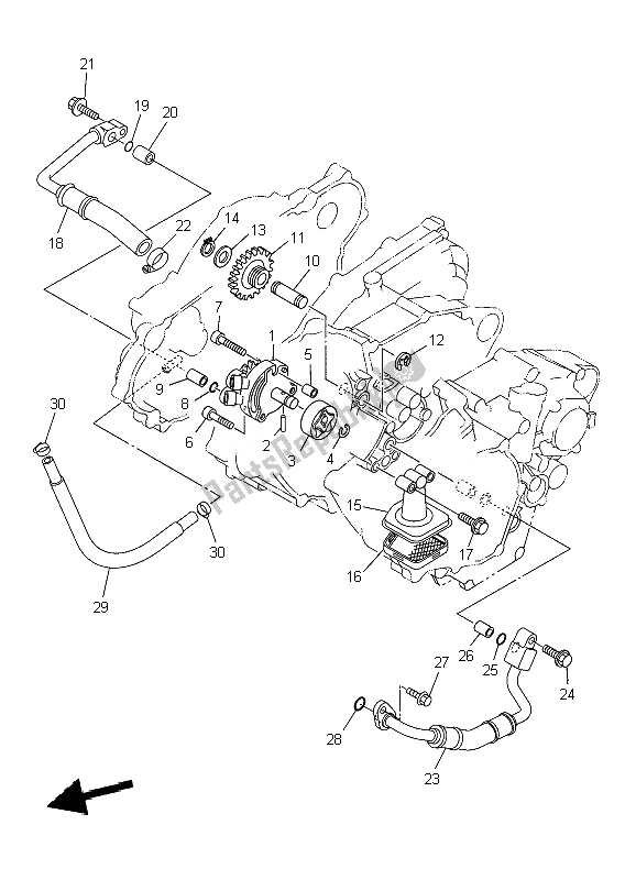 Alle onderdelen voor de Oliepomp van de Yamaha YZ 250F 2010