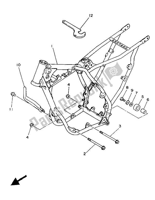 Tutte le parti per il Telaio del Yamaha YZ 80 1986