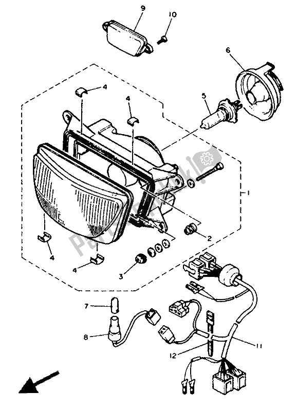 Wszystkie części do Alternatywny (reflektor) Yamaha FZR 1000 1991