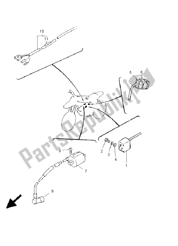 Tutte le parti per il Elettrico 1 del Yamaha PW 50 2001