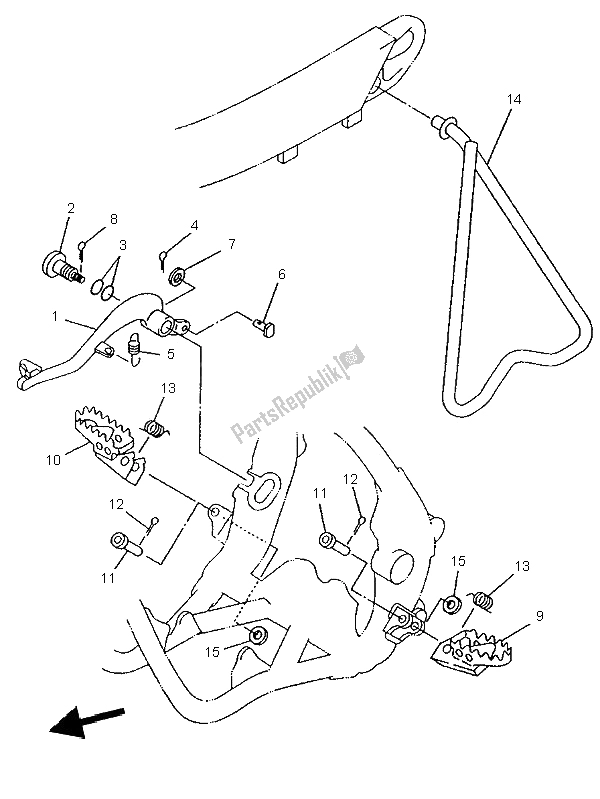 Todas las partes para Soporte Y Reposapiés de Yamaha YZ 250 1996