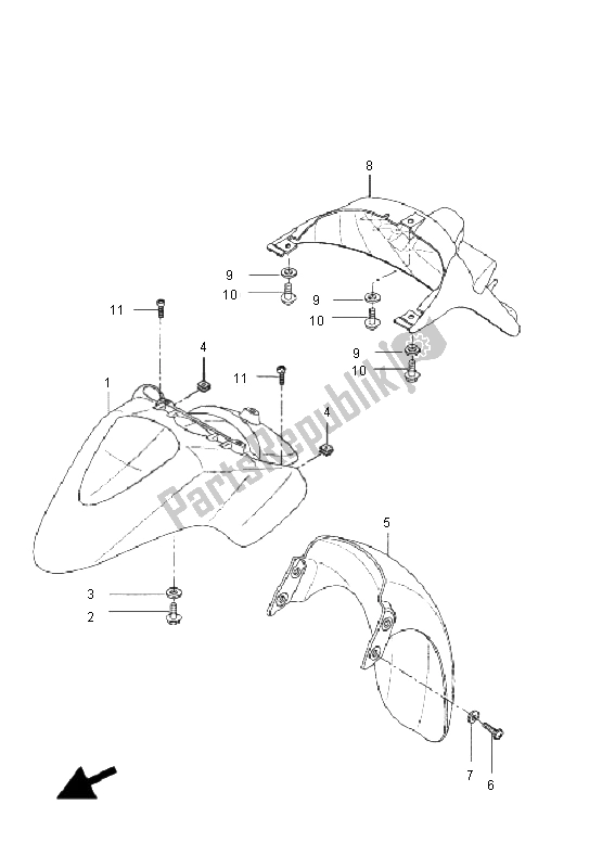 Toutes les pièces pour le Aile du Yamaha VP 125 X City 2008