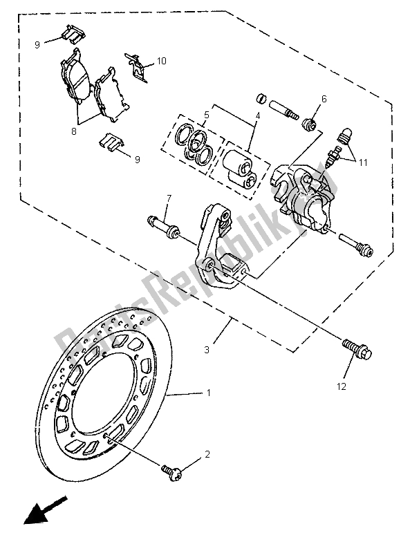 Wszystkie części do Zacisk Hamulca Przedniego Yamaha TDR 125 1997