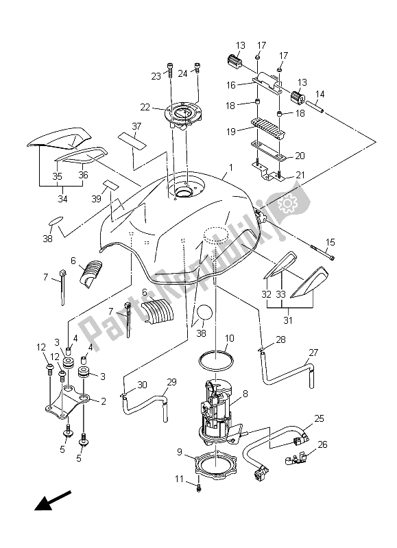 Tutte le parti per il Serbatoio Di Carburante del Yamaha XJ6 NA 600 2015