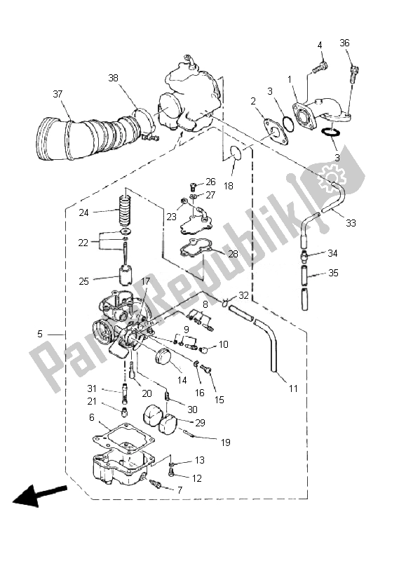 Tutte le parti per il Presa del Yamaha YFM 80R 2007