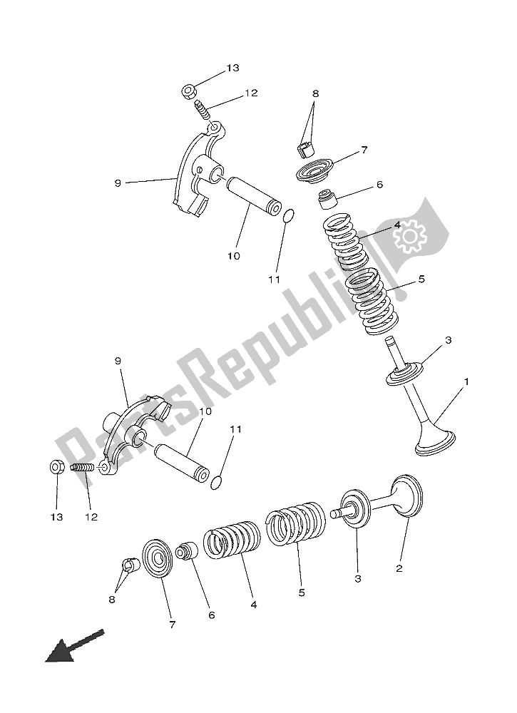 All parts for the Valve of the Yamaha YFM 450 Fwad IRS Grizzly 4X4 2016