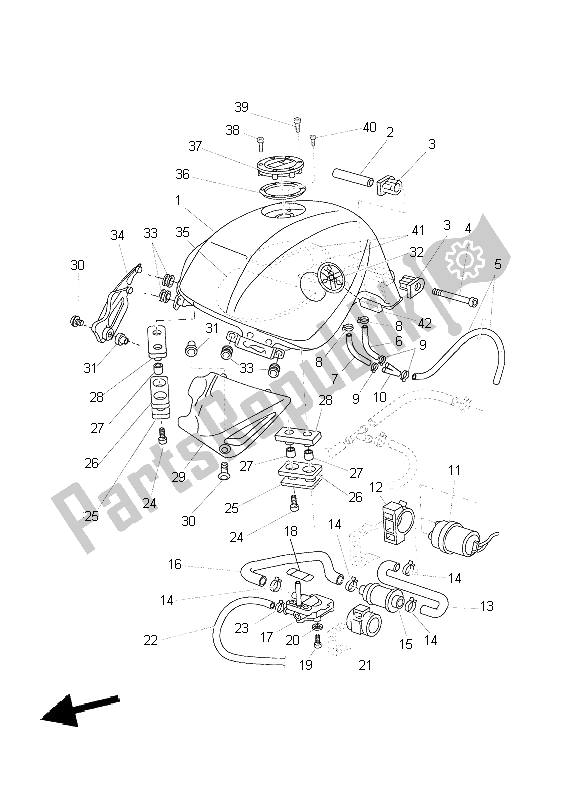 Toutes les pièces pour le Réservoir D'essence du Yamaha BT 1100 Bulldog 2004