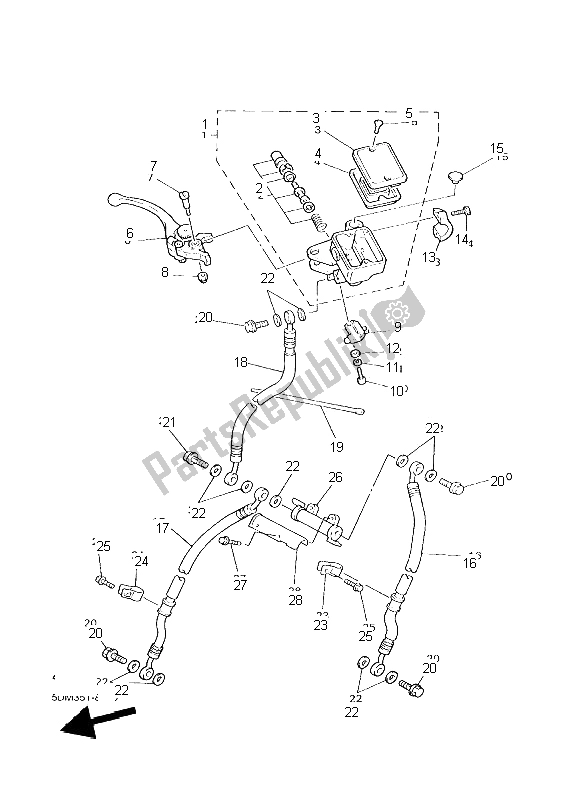 Tutte le parti per il Pompa Freno Anteriore del Yamaha FZS 600 Fazer 2002