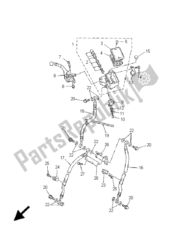 Wszystkie części do Przedni Cylinder G?ówny Yamaha FZS 600S Fazer 2001