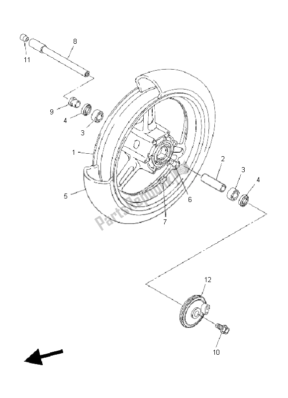 Todas as partes de Roda Da Frente do Yamaha FJR 1300A 2009