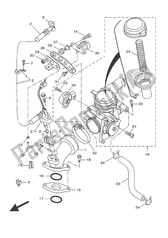 Todas as partes de Ingestão do Yamaha YP 250 RA 2016