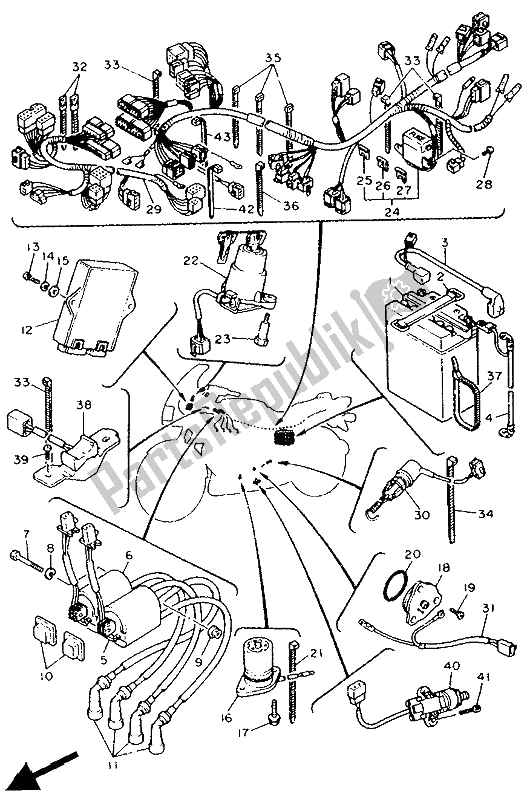 Tutte le parti per il Elettrico 2 del Yamaha FJ 1200A 1991