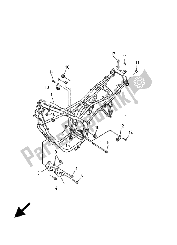 Tutte le parti per il Telaio del Yamaha XJ 600S Diversion 2001