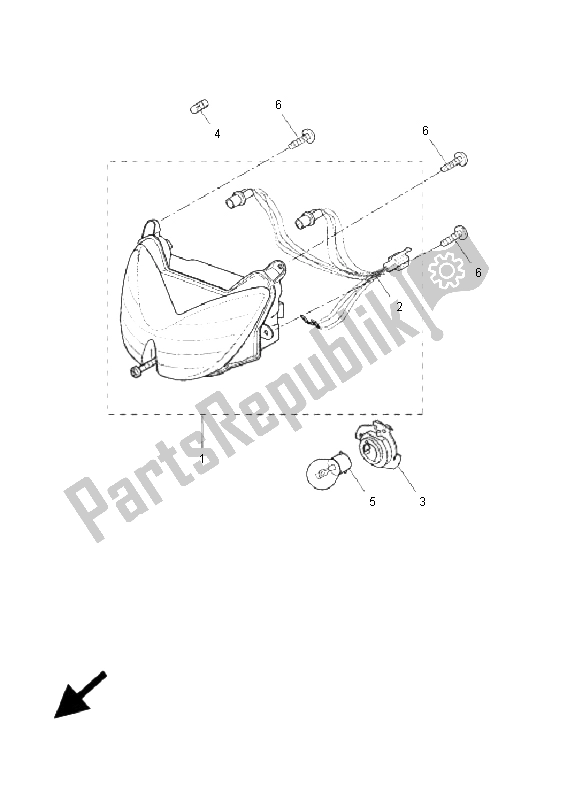 Todas las partes para Faro de Yamaha YQ 50L Aerox Replica 2005