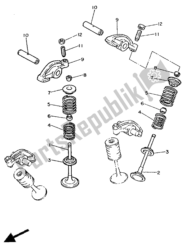 Toutes les pièces pour le Soupape du Yamaha XV 535 Virago 1991