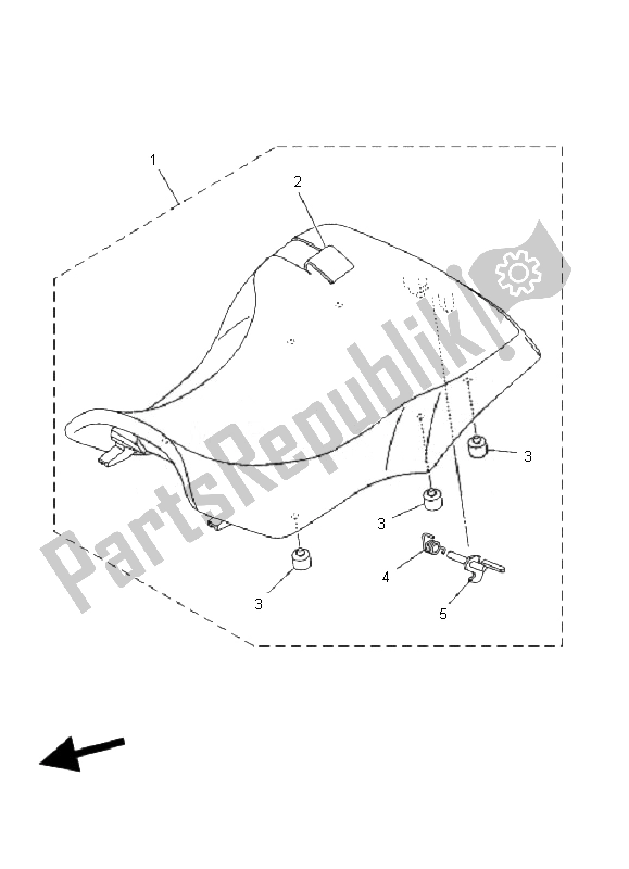 All parts for the Seat of the Yamaha YFM 350F Grizzly 2X4 2007