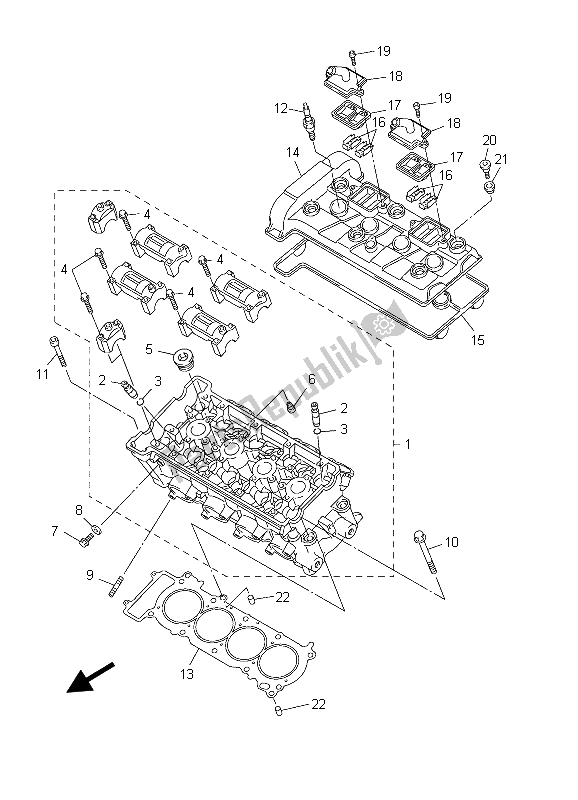 Todas las partes para Cilindro de Yamaha YZF R6 600 2003