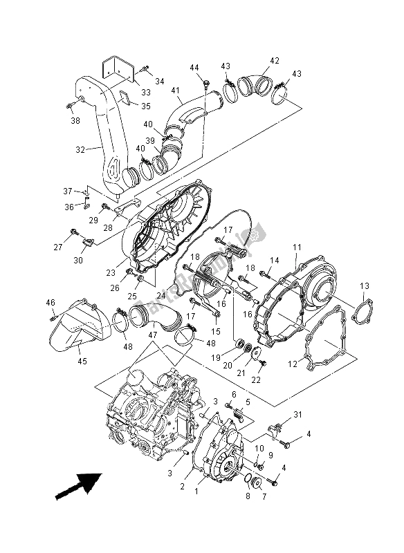 Tutte le parti per il Coperchio Del Carter 1 del Yamaha YXR 700F 2012