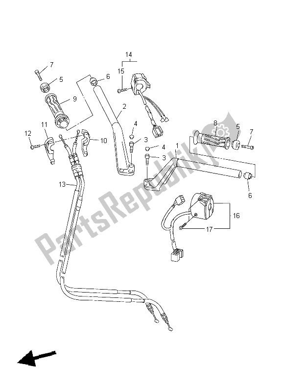 Todas las partes para Manija De Dirección Y Cable de Yamaha FJR 1300A 2004