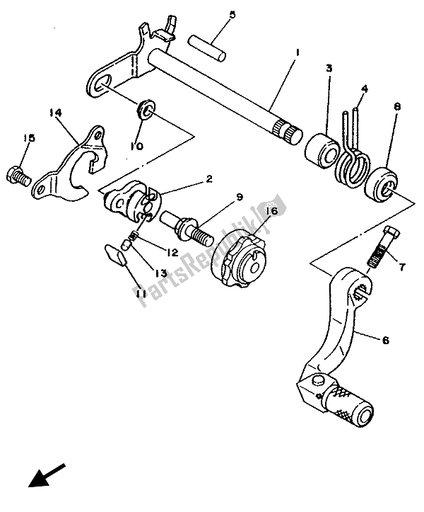 Wszystkie części do Shifter Yamaha YZ 250 LC 1992