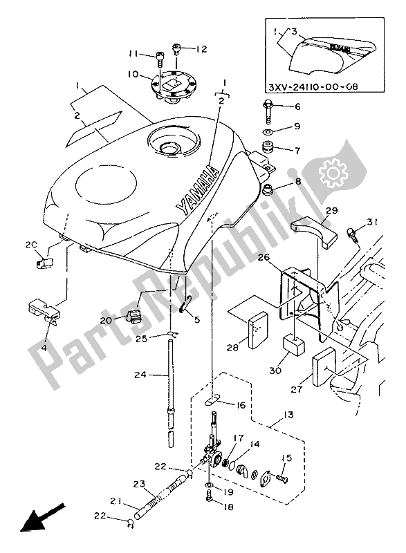 Tutte le parti per il Serbatoio Di Carburante del Yamaha TZR 125 1993