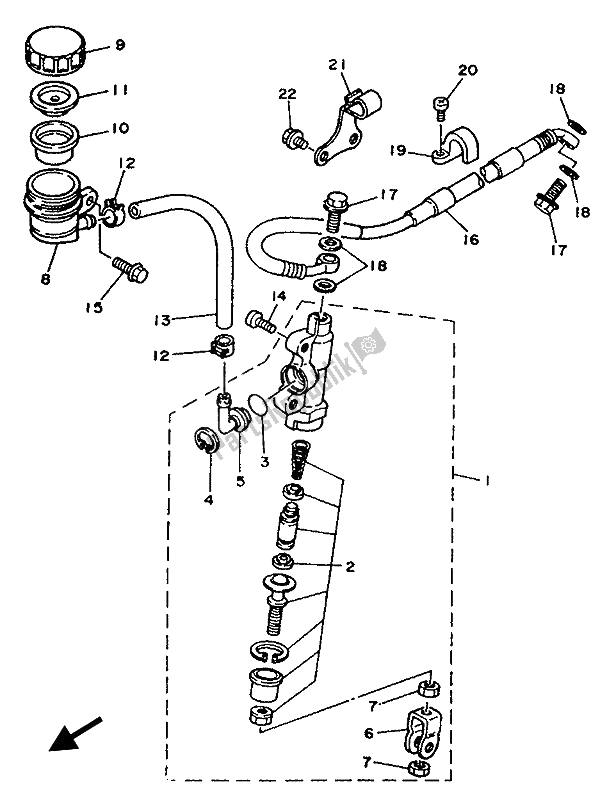 Tutte le parti per il Pompa Freno Posteriore del Yamaha YZF 250 LC 1994