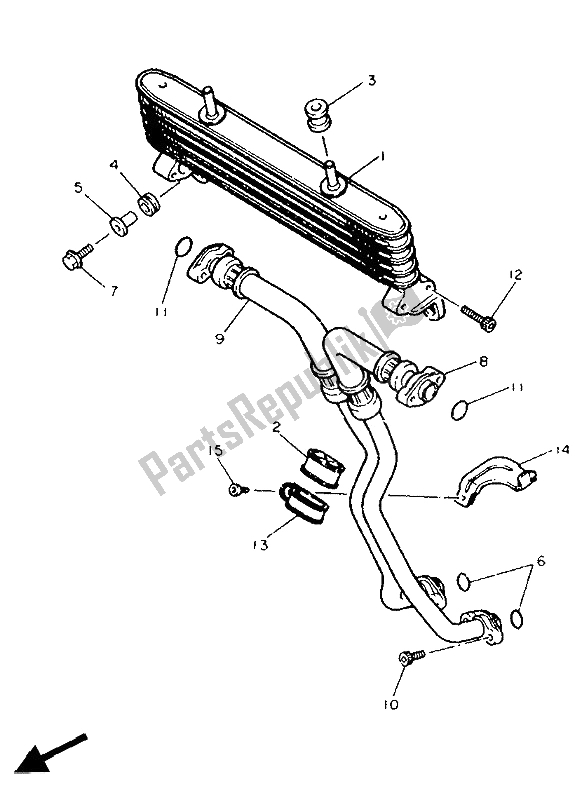 Toutes les pièces pour le Refroidisseur D'huile du Yamaha FJ 1200 1991