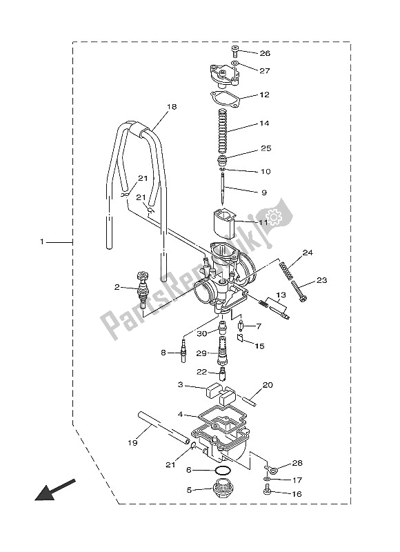 Todas las partes para Carburador de Yamaha YZ 85 LW 2016