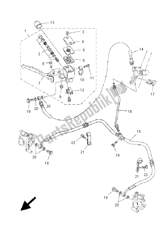 Tutte le parti per il Pompa Freno Anteriore del Yamaha YFM 250R 2009