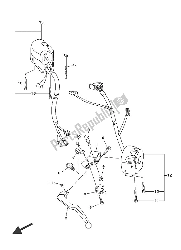 Todas las partes para Interruptor De Palanca Y Palanca de Yamaha AJS6 SAP 2016