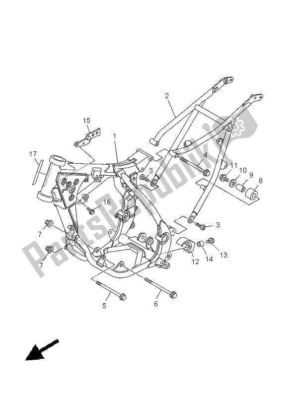 Tutte le parti per il Telaio del Yamaha YZ 85 LW 2013