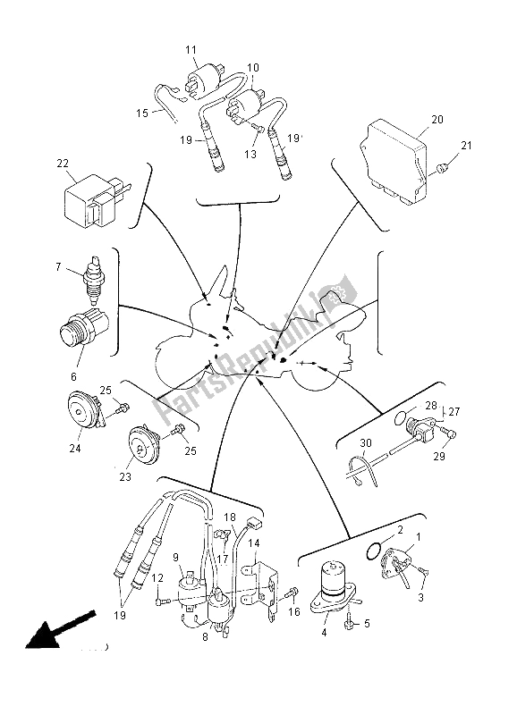 Toutes les pièces pour le électrique 2 du Yamaha XVZ 13 TF Royal Star Venture 1300 2000