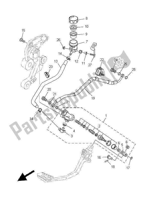 Wszystkie części do Tylny Cylinder G?ówny Yamaha MT 09 900 2014