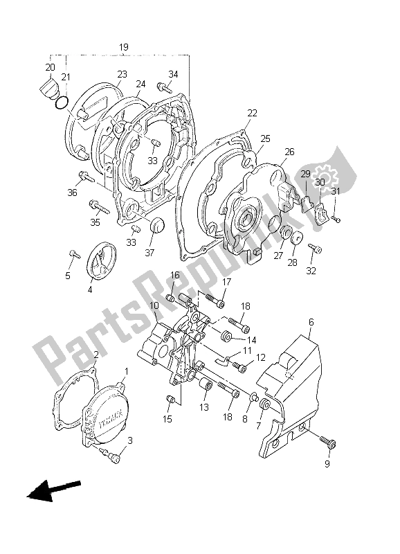 All parts for the Crankcase Cover 1 of the Yamaha XJR 1300 2004