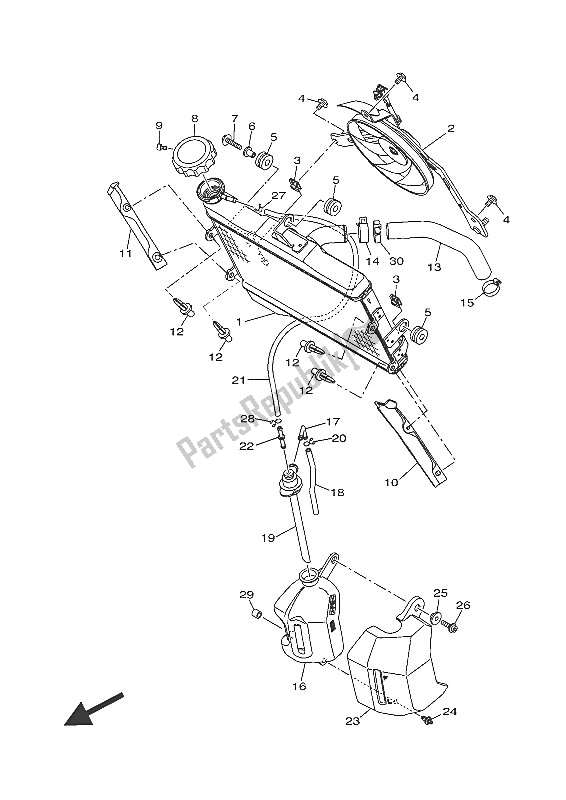 Tutte le parti per il Tubo Del Radiatore del Yamaha MT-07 Tracer ABS 700 2016