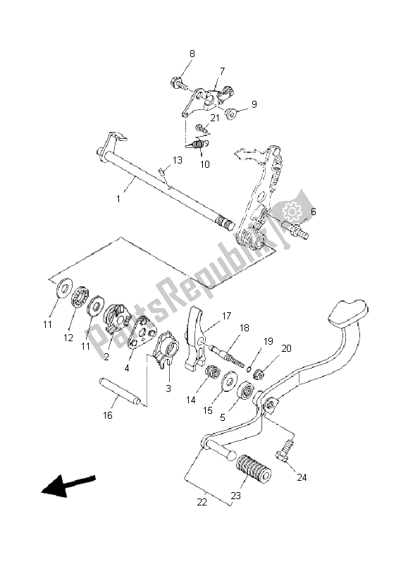 All parts for the Shift Shaft of the Yamaha T 135 FI Crypton X 2011