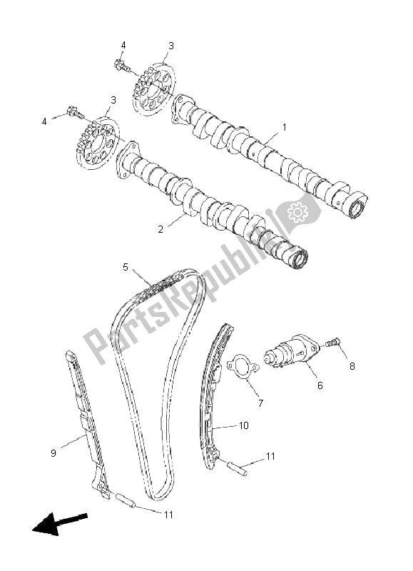 All parts for the Camshaft & Chain of the Yamaha FZ8 S Fazer 800 2011