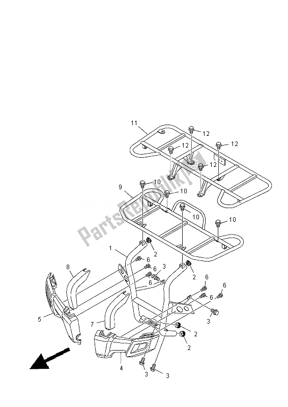 All parts for the Guard of the Yamaha YFM 300F Grizzly 2X4 2013