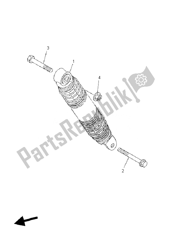 All parts for the Rear Suspension of the Yamaha CS 50R AC JOG 2010