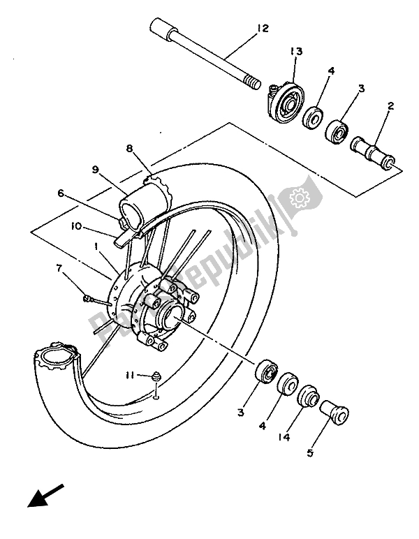 Todas as partes de Roda Da Frente do Yamaha TY 250Z 1993