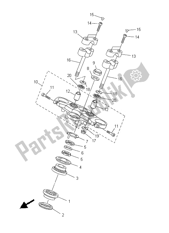 Tutte le parti per il Timone del Yamaha FZ8 N 800 2013