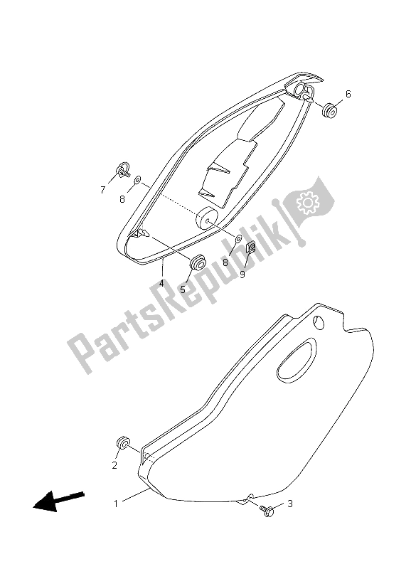 Todas las partes para Cubierta Lateral de Yamaha TT R 125 SW LW 2006