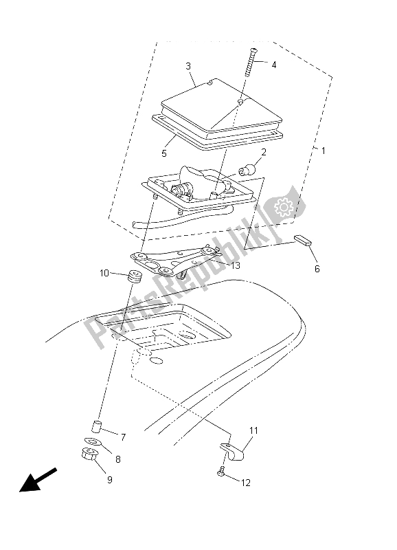 All parts for the Taillight of the Yamaha WR 450F 2003