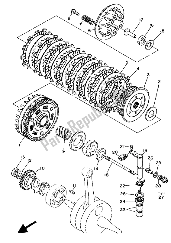 Todas las partes para Embrague de Yamaha SR 500 1993