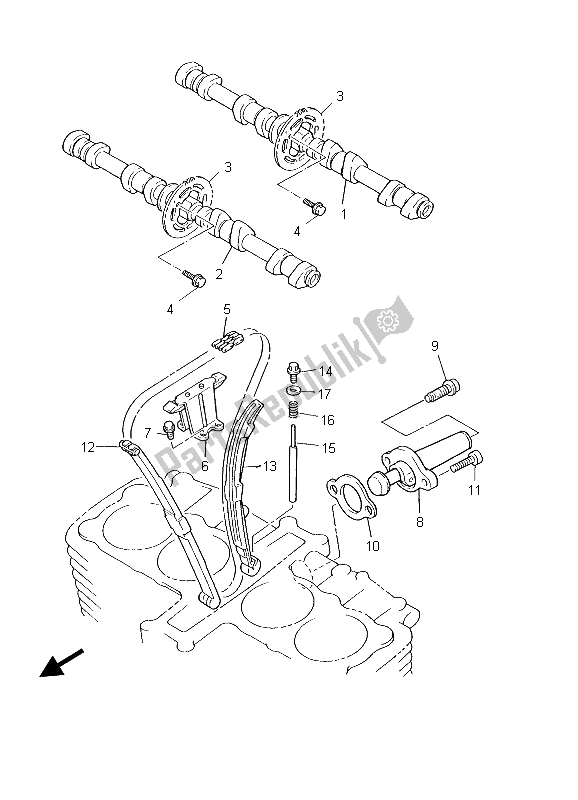 Todas las partes para árbol De Levas Y Cadena de Yamaha XJR 1300 2003